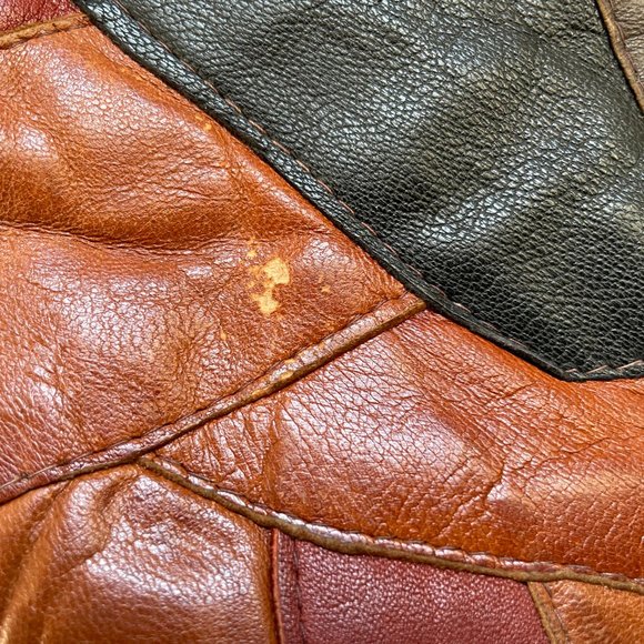 Vintage Leather Patchwork Leather Clutch Purse - Picture 10 of 16